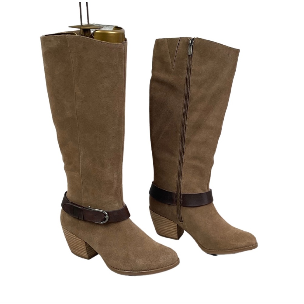 American Rag Taupe Suede Tall Boot Wide Calf